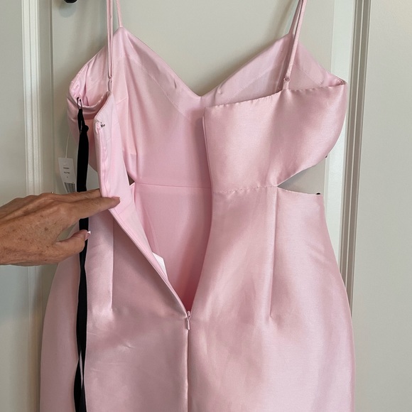 Vera Wang Bride Christine satin,  waist cut-outs gown, pale pink - Picture 9 of 16